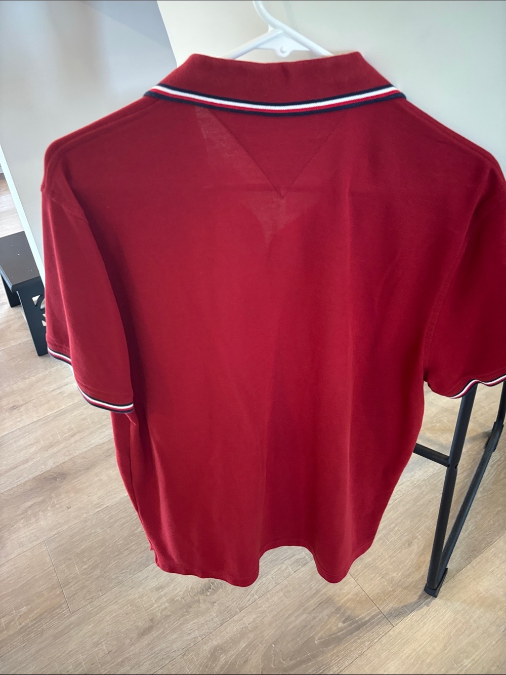 Tommy Hilfiger Red Polo with Contrast Stripe Trim - Picture 4 of 4